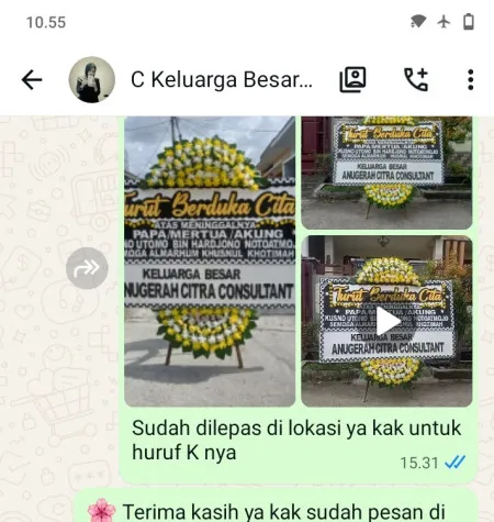 Pengiriman Papan Bunga Duka Kenanga